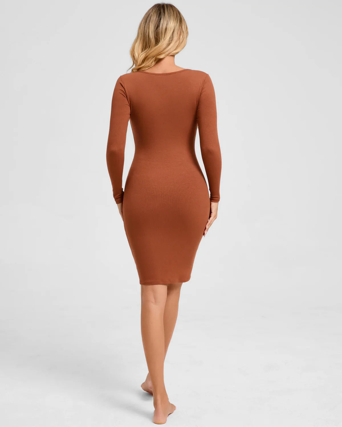Long Sleeve Midi Shapewear Dress