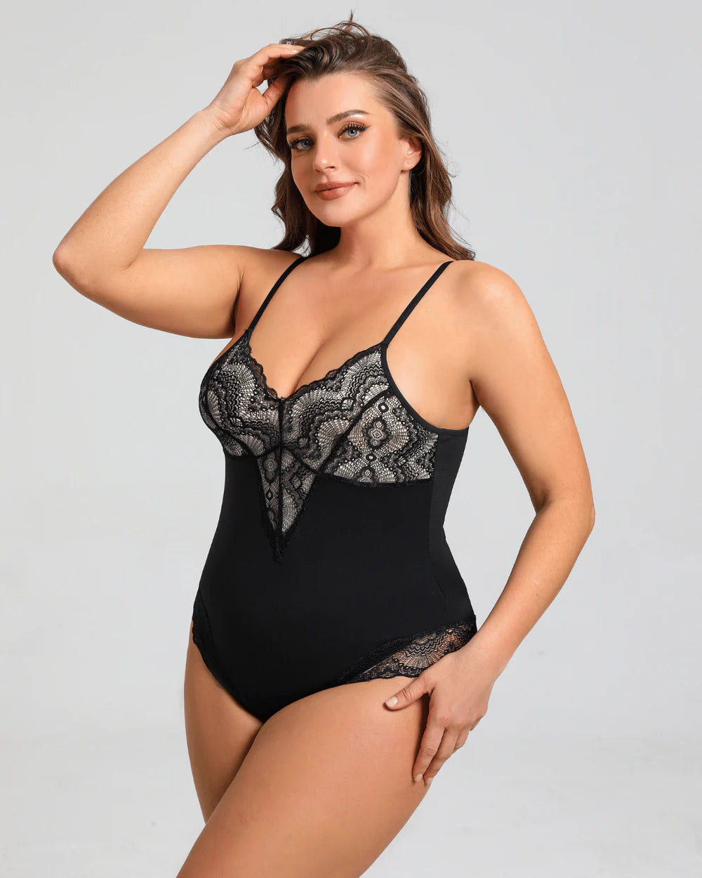 Half Laced Shapewear Bodysuit