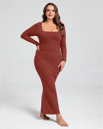 Long Sleeve Maxi Shapewear Dress